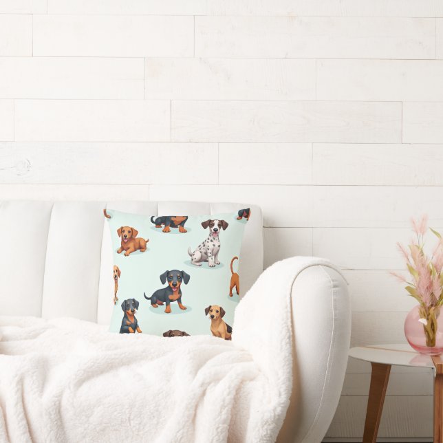dachshund Throw Pillow (Couch)