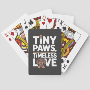 Dachshund Tiny Paws, Timeless Love Playing Cards