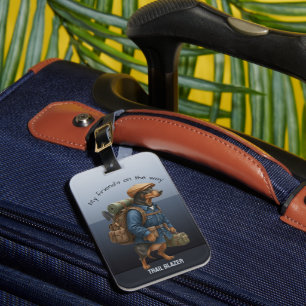 Dachshund Trail Blazer Hiker Personalized Luggage Tag
