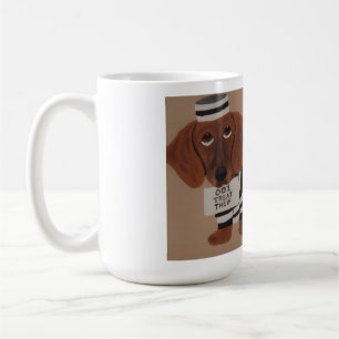 Dachshund Treat Thief Jailbird Coffee Mug