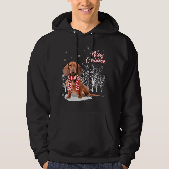 Dachshund Tree Merry Christmas Dachshund Xmas For  Hoodie (Front)