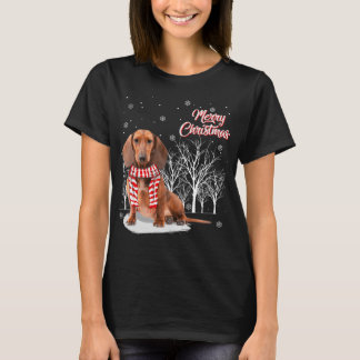 Dachshund Tree Merry Christmas Dachshund Xmas For  T-Shirt