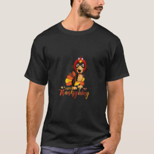 Dachshund Turkey Costume Happy Thanksgiving Dog T-Shirt