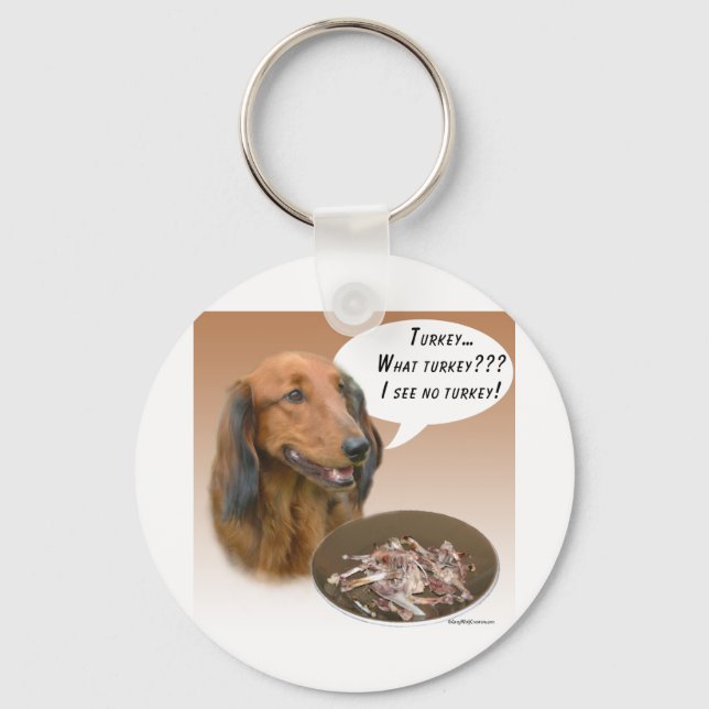 Dachshund Turkey Key Ring (Front)