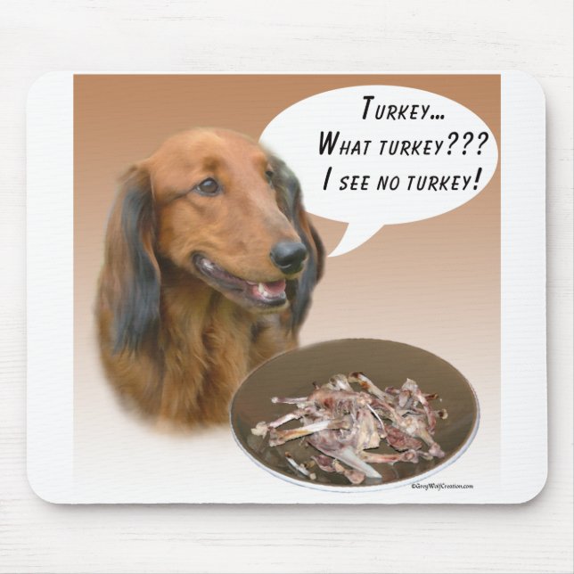 Dachshund Turkey Mouse Mat (Front)