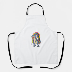 Dachshund Unicorn Dinosaur T rex T shirt Kids Girl Apron