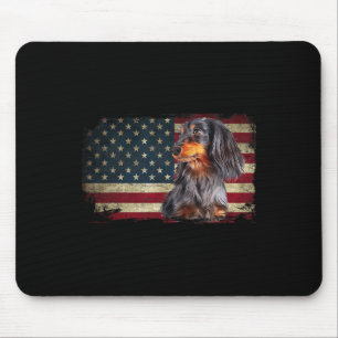 Dachshund Usa Flag Patriotic Dog Lovers 4th Of Jul Mouse Mat