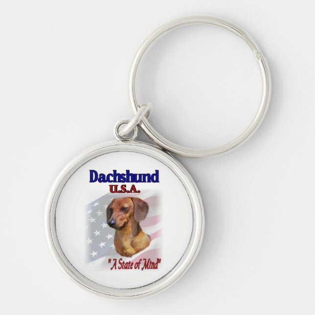 Dachshund USA Key Ring (Front)