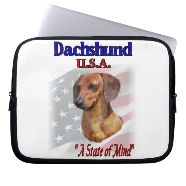 Dachshund USA Laptop Sleeve (Front)