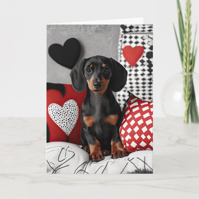 Dachshund Valentine Card (Front)
