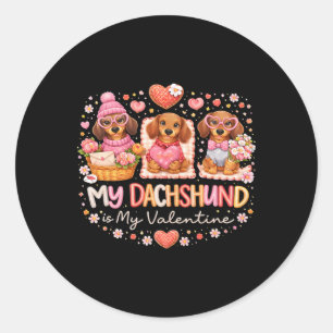 Dachshund Valentine Gift For Dog Lovers And Pet Ow Classic Round Sticker