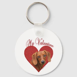 Dachshund Valentine  Key Ring