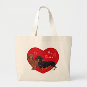 Dachshund Valentine Large Tote Bag