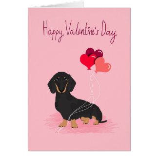 Dachshund Valentines Card - doxie love