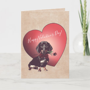 Dachshund Valentine's Day Card