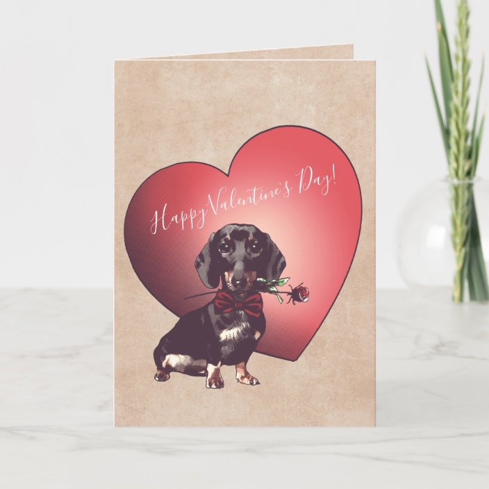 Dachshund Valentine's Day Card | Zazzle.co.uk