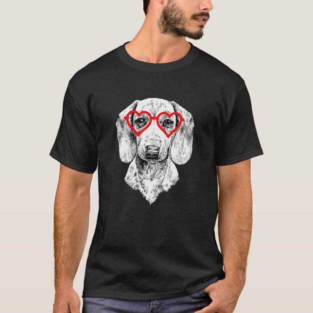 Dachshund Valentines Day Doxie Mum Wiener Dog T-Shirt (Front)