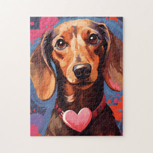 Dachshund Valentines day Jigsaw Puzzle