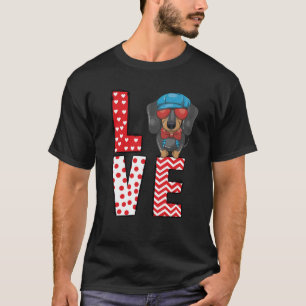 Dachshund Valentines Day Love Valentine Cute Heart T-Shirt