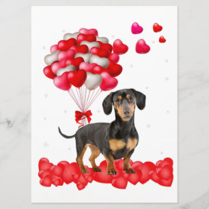Dachshund Valentines Day Out Heart Dog Lover Menu