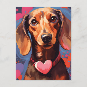 Dachshund Valentines day Postcard