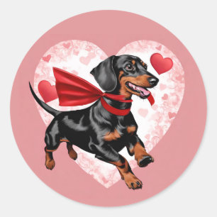Dachshund Valentine's Day Sticker Cute