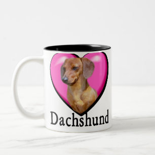 Dachshund Valentines Day Two-Tone Coffee Mug