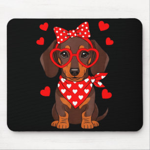Dachshund Valentines Day Wiener Dog Lover Weenie H Mouse Mat