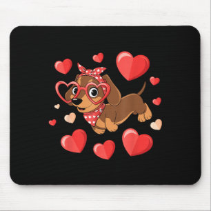 Dachshund Valentines Day Wiener Dog Lover Weenie H Mouse Mat