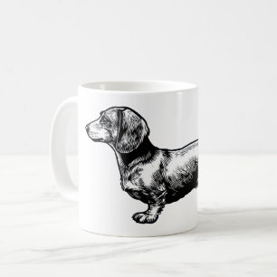 Dachshund Vintage Engraving Illustration Coffee Mug
