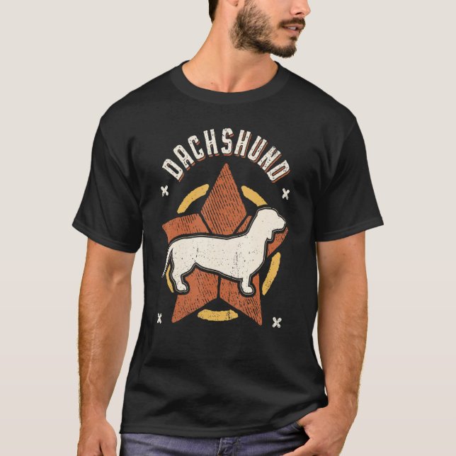 Dachshund Vintage Retro Classic Dog T-Shirt (Front)