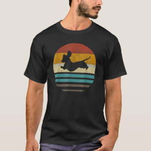 Dachshund Vintage Silhouette 60s 70s Retro Dog T-Shirt