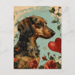 Dachshund Vintage Valentine's day  Postcard