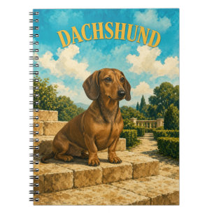 Dachshund, Vintage Watercolor Dog Art Notebook