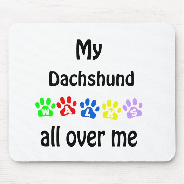 Dachshund Walks Design Mouse Mat (Front)