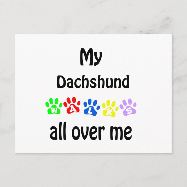 Dachshund Walks Design Postcard (Front)