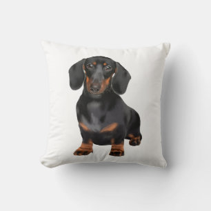 Dachshund Water Colour Art Painting Cushion
