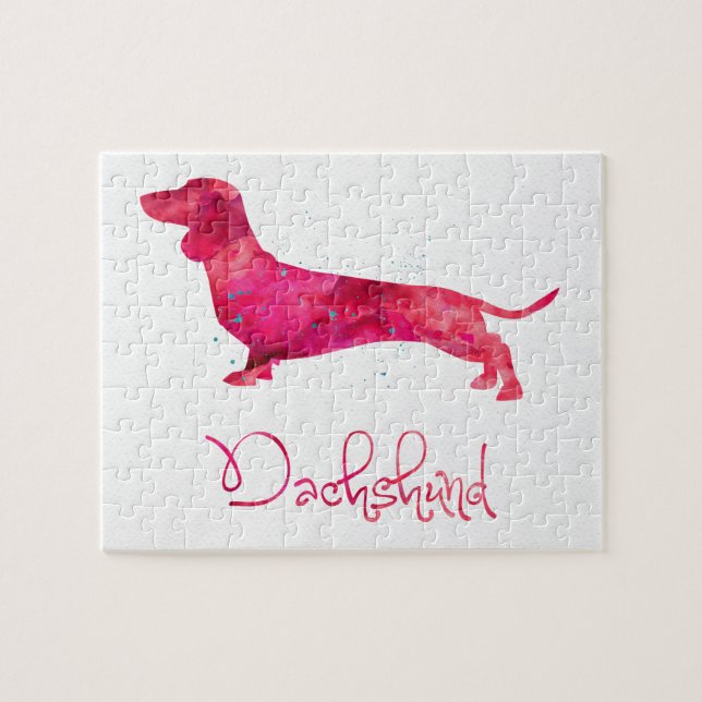 Dachshund - Watercolor Design Jigsaw Puzzle (Horizontal)