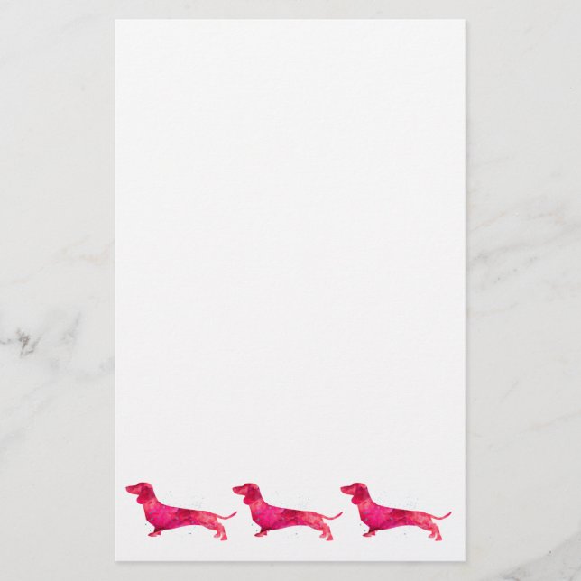 Dachshund - Watercolor Design Stationery (Front)