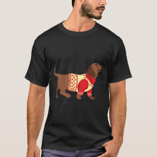 Dachshund Wearing A Christmas Jumper T-Shirt