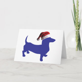 Dachshund wearing a Santa Claus hat Card