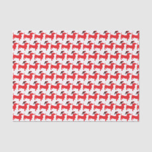 Dachshund Wearing a Santa Claus Hat for Christmas Tissue Paper
