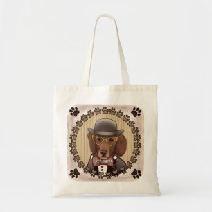 Dachshund wearing glasses Tote Bag