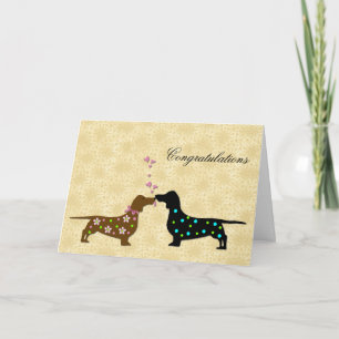 Dachshund Wedding Congratulations Card