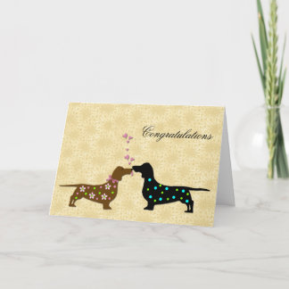 Dachshund Wedding Congratulations Card