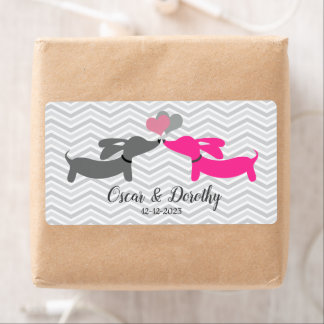 Dachshund Wedding Gift Tag Labels Personalise
