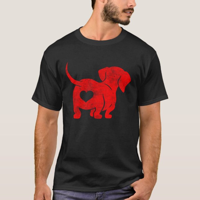 Dachshund Weenie Dog Lover Valentines Day For Wome T-Shirt (Front)