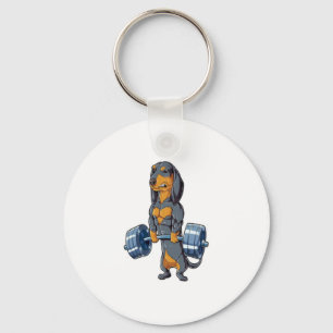Dachshund Weightlifting   Key Ring