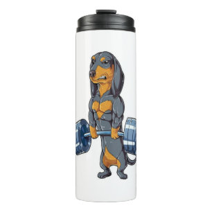 Dachshund Weightlifting   Thermal Tumbler