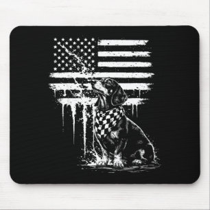 Dachshund weiner american flag 4th of july doxie mouse mat